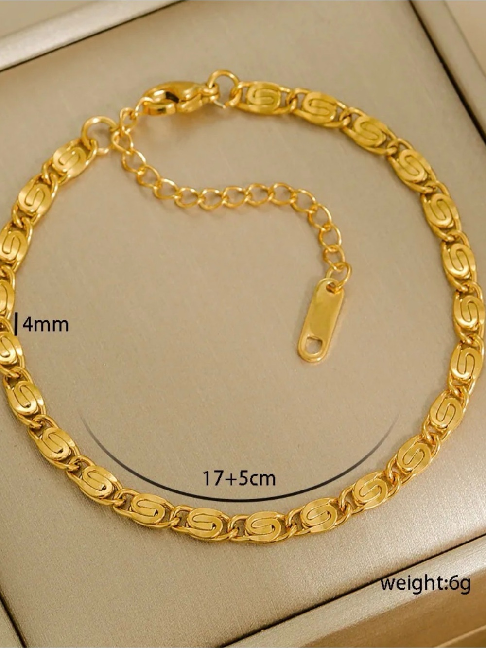 Multi layered 18k Gold plated Linked Chain Women's Bracelet -NO Tarnishing